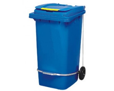 Бак для сміття пластиковий з педаллю, синій 240 л, 240A-11P2B