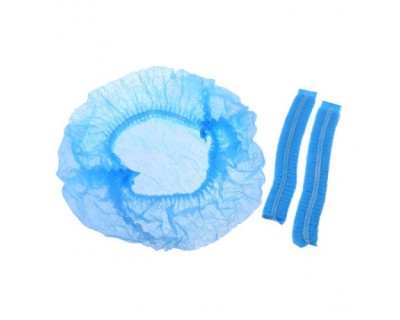 Шапочка спанбонд на одній резинці, блакитного кольору, 100 шт/упак, 21746