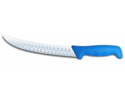 Нож разделочный с насечками Polkars №23 210мм с синий ручкой