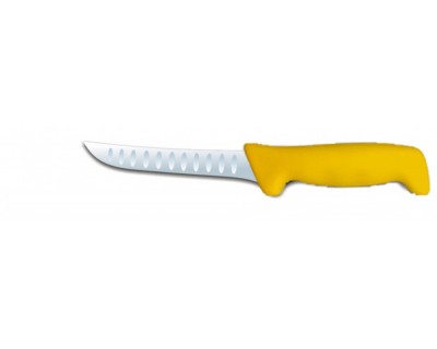 Нож разделочный с насечками Polkars №31 140мм с желтой ручкой