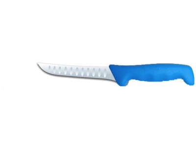 Нож разделочный с насечками Polkars №31 140мм с синей ручкой