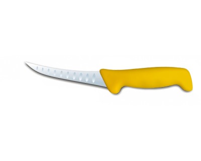 Нож разделочный с насечками Polkars №17K 125мм с желтой ручкой