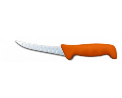 Нож разделочный с насечками Polkars №17K 125мм с оранжевой ручкой