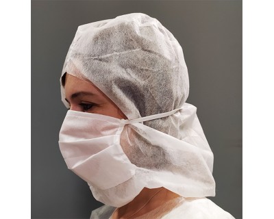 Защитная маска-балаклава одноразовая спанбонд на резинке, 10 шт., 21376