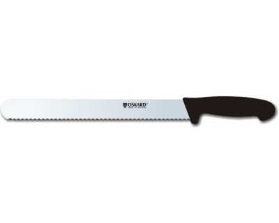 Нож для нарезки Oskard NK026Z 300мм черный (зубчатый)