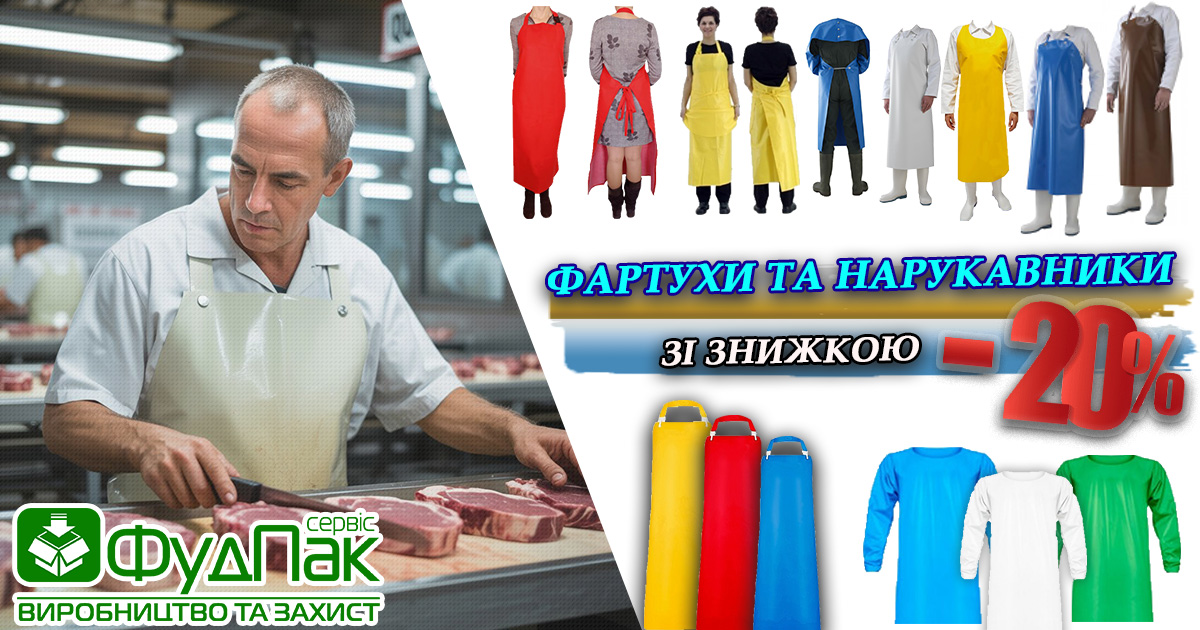 Акція: Багаторазові фартухи та нарукавники – знижка 20%! 